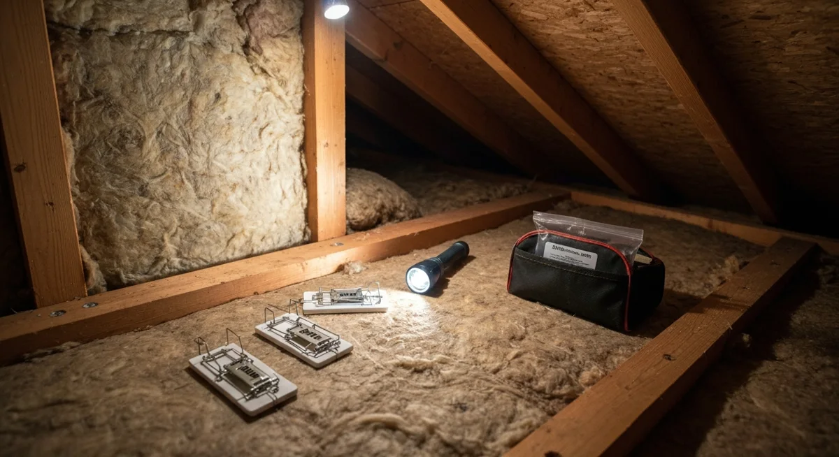 Rodent inspection equipment in an attic space